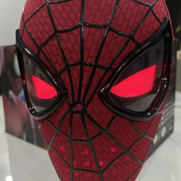 New The Amazing Spider-Man Headgear Movable Mask Helmet Electric Ring Control Eye Luminous Cosplay Collection Model Toy Kid Gift 4