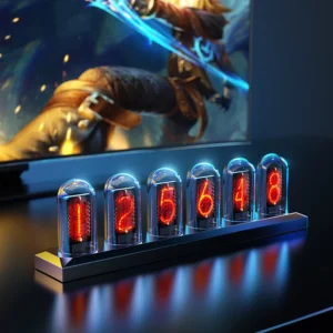 RGB Nixie Tube Clock LED Glows IPS Color Screen DIY Analog Digital Tube Night lights Gaming Desktop Home Decoration Gift Idea 1