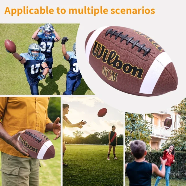 1PC High Quality Sports Size 3 6 9 Grip Official PU Leather Adult Kids Rugby American Football Balls 4