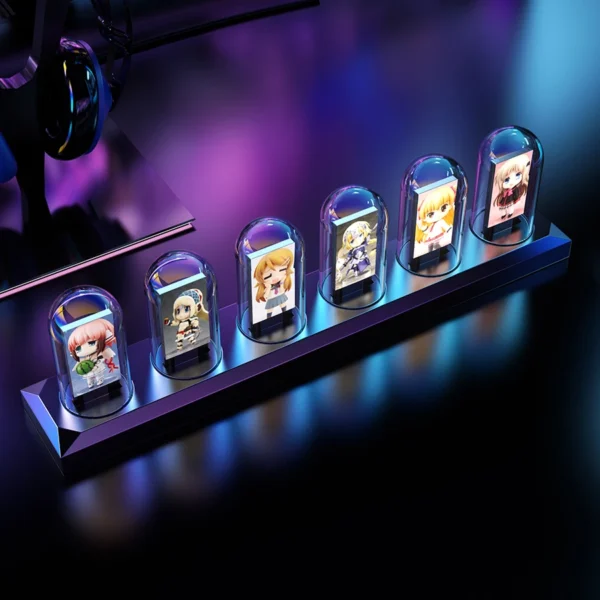 RGB Nixie Tube Clock LED Glows IPS Color Screen DIY Analog Digital Tube Night lights Gaming Desktop Home Decoration Gift Idea 6