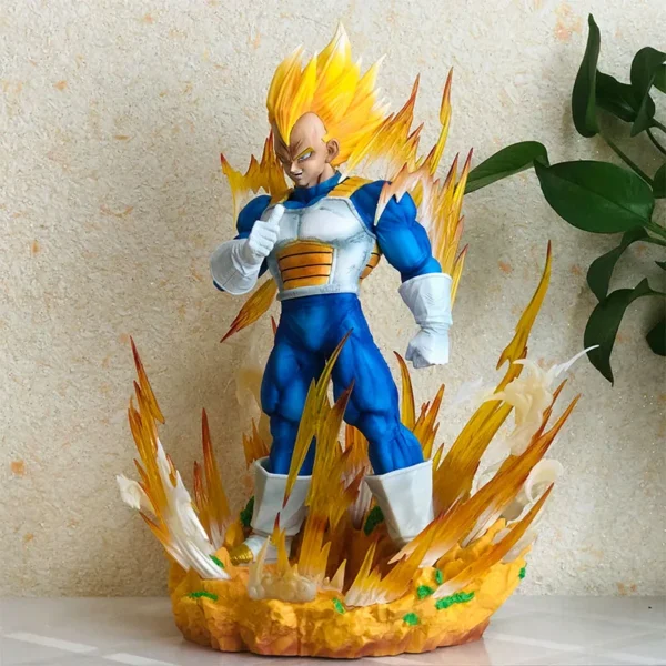 37cm dragon ball Cs Vegeta Anime Figures Gk Goku Demonize Super Saiyan Statues Around Anime Scenes Pvc Model Ornament Toy Gifts 2