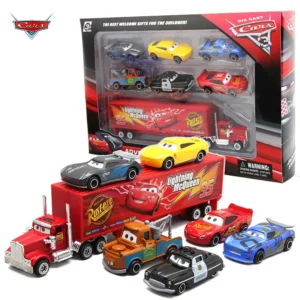 7PCS/Set Disney Pixar Car 3 Lightning m/c/Queen Jackson Storm Mack Truck 1:55 Diecast Metal Car Model Toy Boy Christmas Gift 1