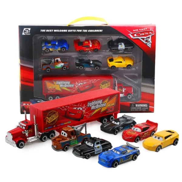 7PCS/Set Disney Pixar Car 3 Lightning m/c/Queen Jackson Storm Mack Truck 1:55 Diecast Metal Car Model Toy Boy Christmas Gift 3