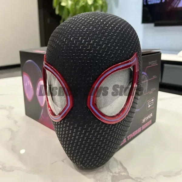 Marvel Gwen Miles Spiderman Spider Man Mask Anime Figure Luxury Helmet Rechargeable Remote Eyes Movable mask Cosplay Gift Toys 4