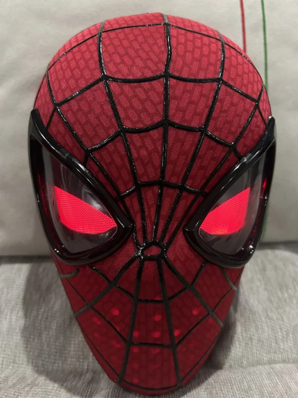 New The Amazing Spider-Man Headgear Movable Mask Helmet Electric Ring Control Eye Luminous Cosplay Collection Model Toy Kid Gift 5